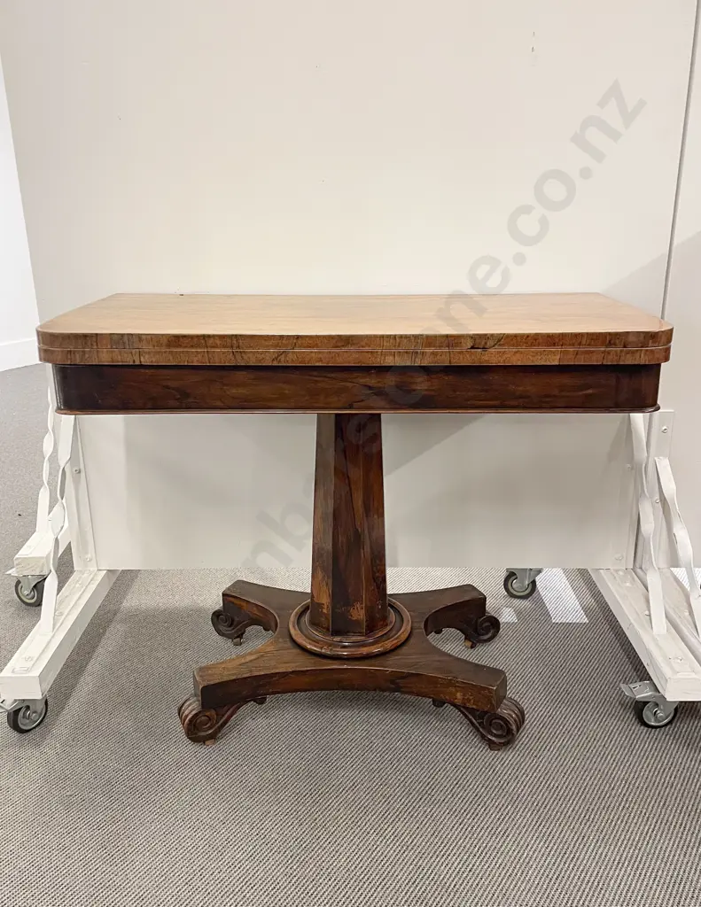 WM IV Rosewood Foldover Card Table Image 1++