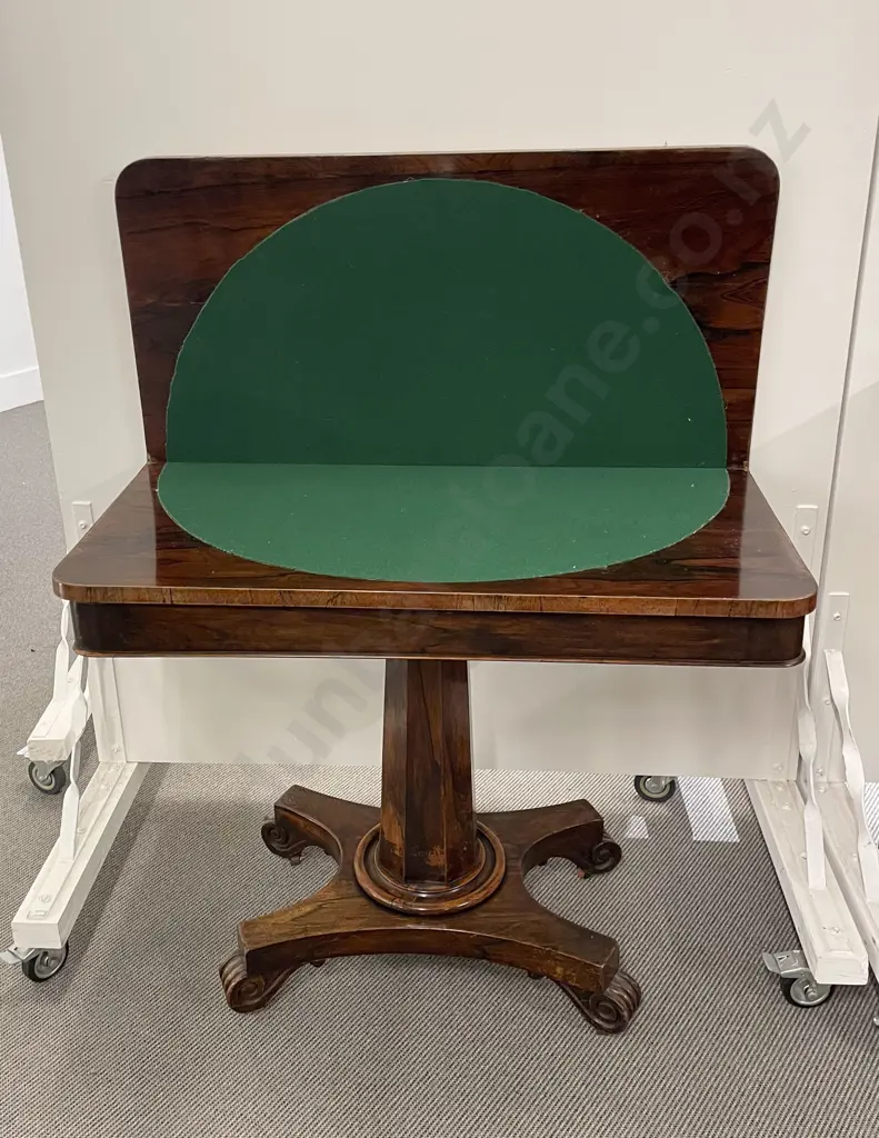 WM IV Rosewood Foldover Card Table Image 1++