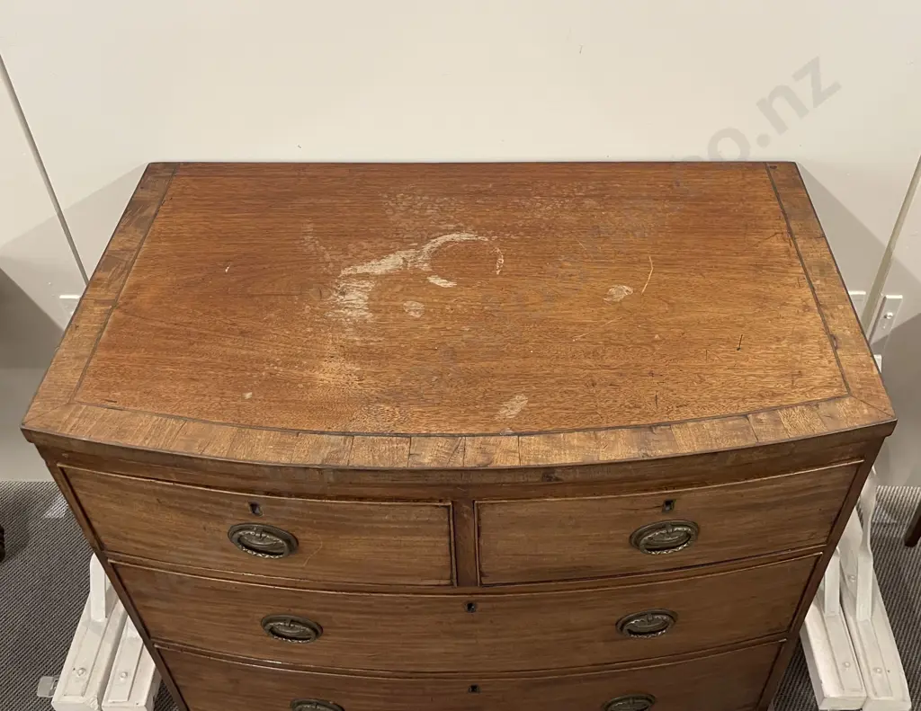 Regency Mahogany Bow Front Chest Image 1++