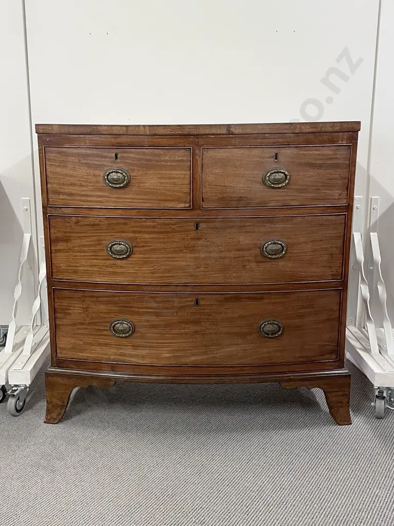 Regency Mahogany Bow Front Chest Image 1++