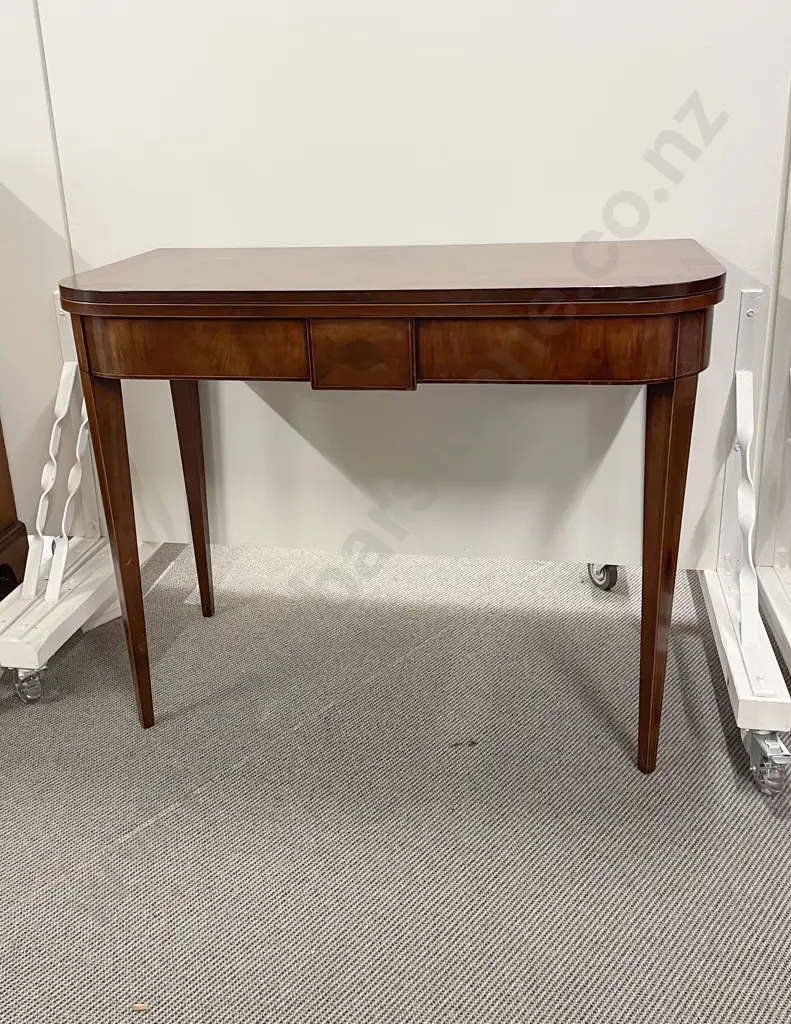 Regency Mahogany D Shaped Foldover Card Table Image 1++