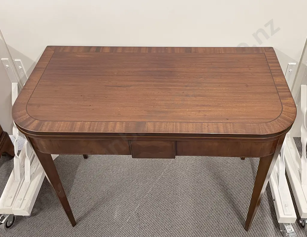 Regency Mahogany D Shaped Foldover Card Table Image 1++