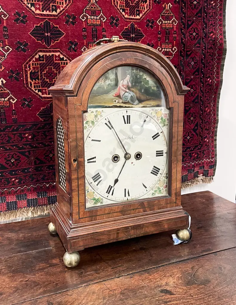 Geo III Mahogany & Brass Inlaid Cased Bracket Clock Image 1++