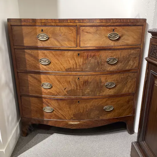 Regency Mahogany Bow Front Chest
