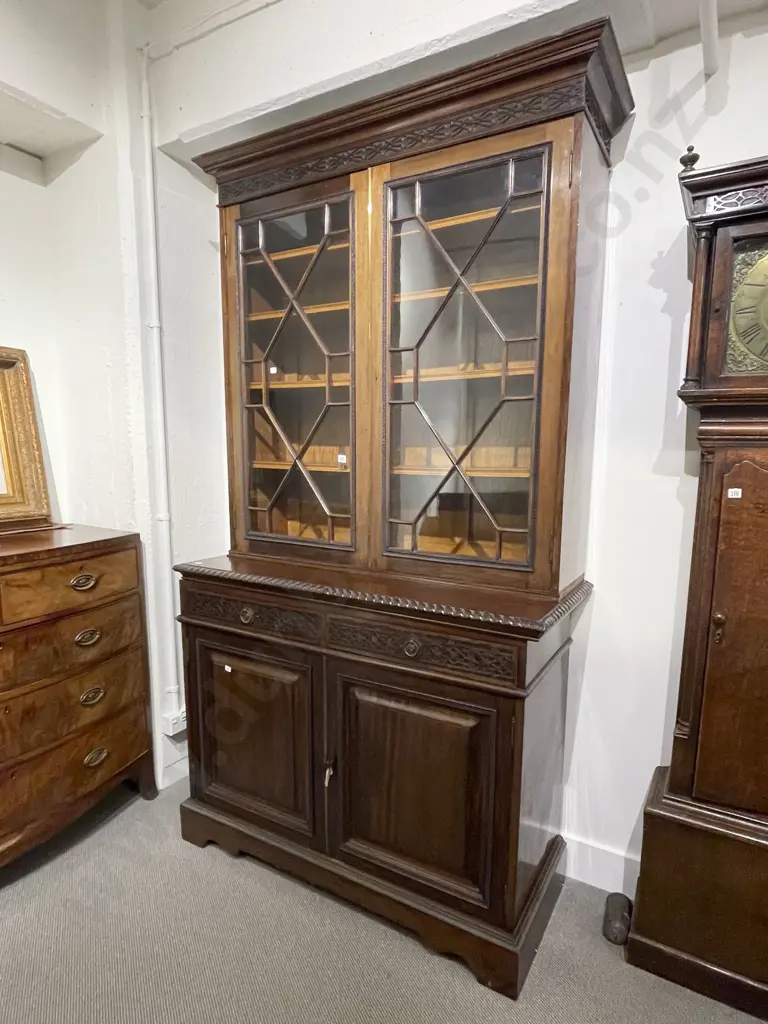 Edwardian Mahogany Cabinet Bookcase Image 1++