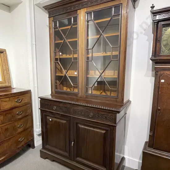 Edwardian Mahogany Cabinet Bookcase