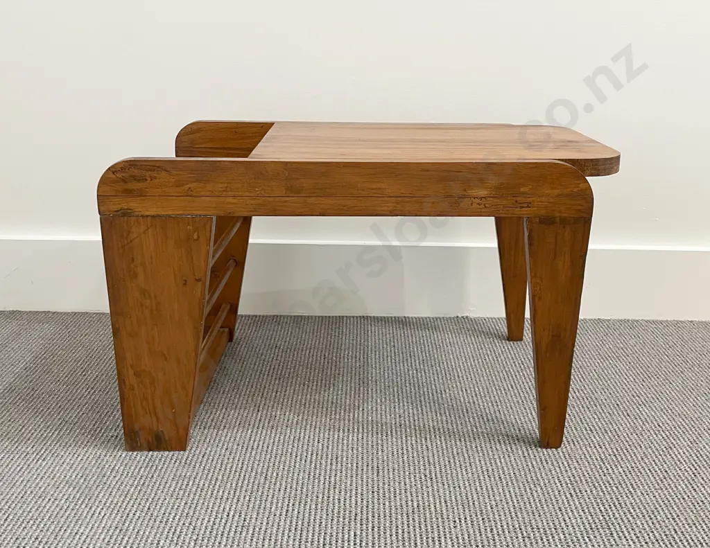 Attributed to Ernest Plischke Mid Century Kauri Side Table/Magazine Rack Image 1++