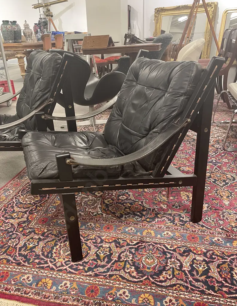 Pair of Mid Century Torbjorn Afdal Hunter Armchairs Image 1++