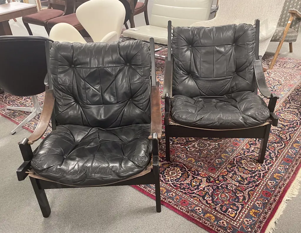 Pair of Mid Century Torbjorn Afdal Hunter Armchairs Image 1++