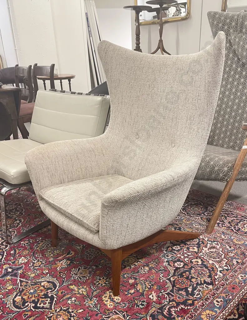 Mid Century H.W. Klein Danish Wing Back Recliner Lounge Chair Image 1++