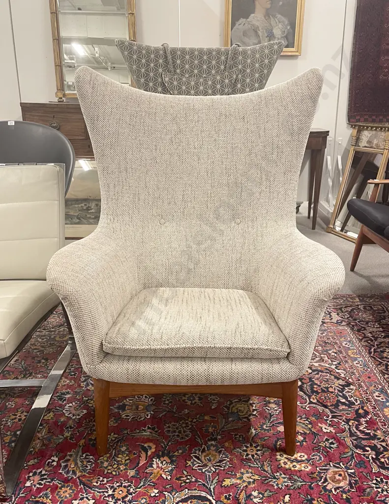 Mid Century H.W. Klein Danish Wing Back Recliner Lounge Chair Image 1++