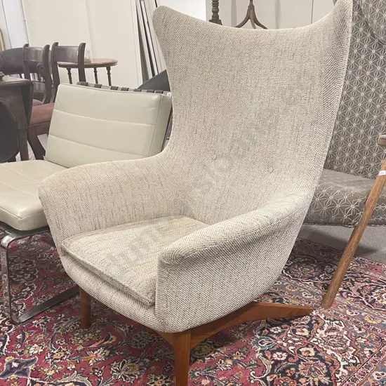 Mid Century H.W. Klein Danish Wing Back Recliner Lounge Chair
