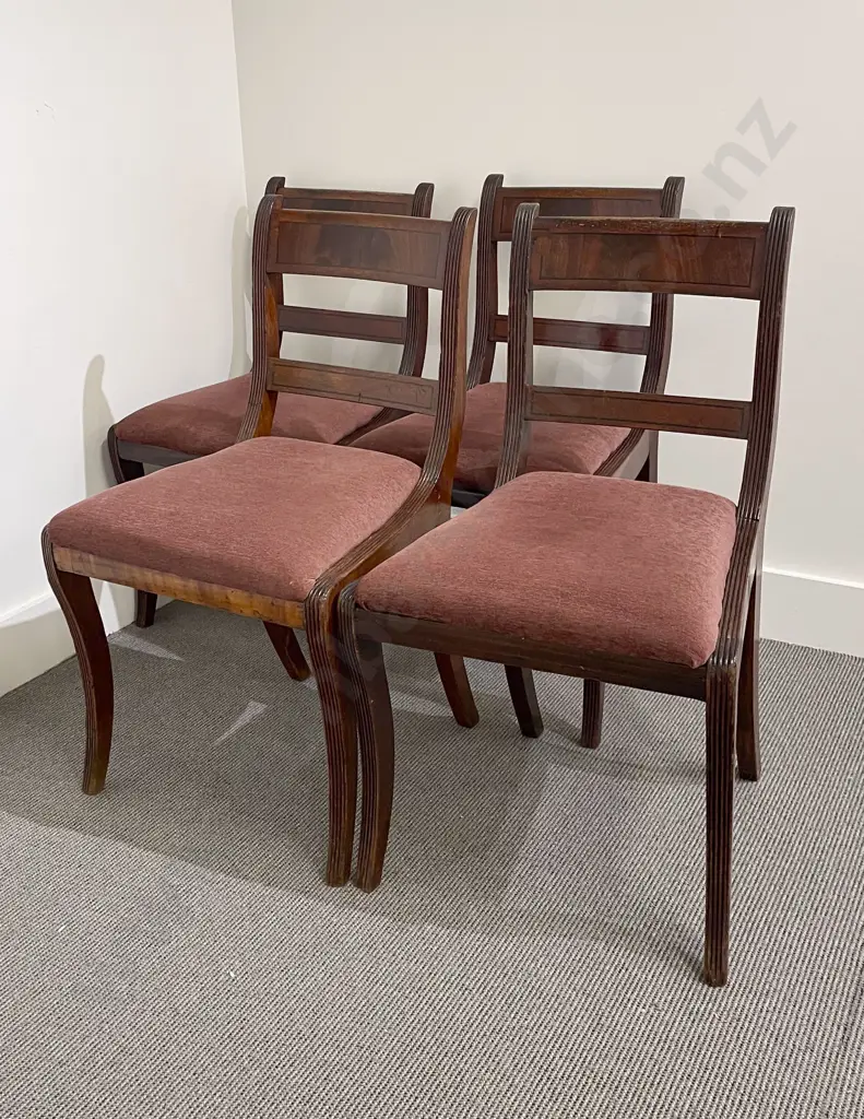 Set of Four Regency Mahogany Dining Chairs Image 1++