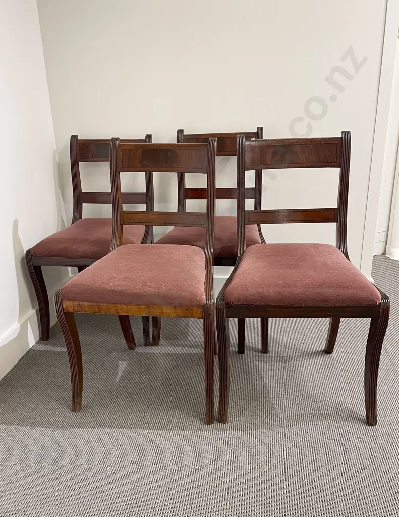 Set of Four Regency Mahogany Dining Chairs Image 1++