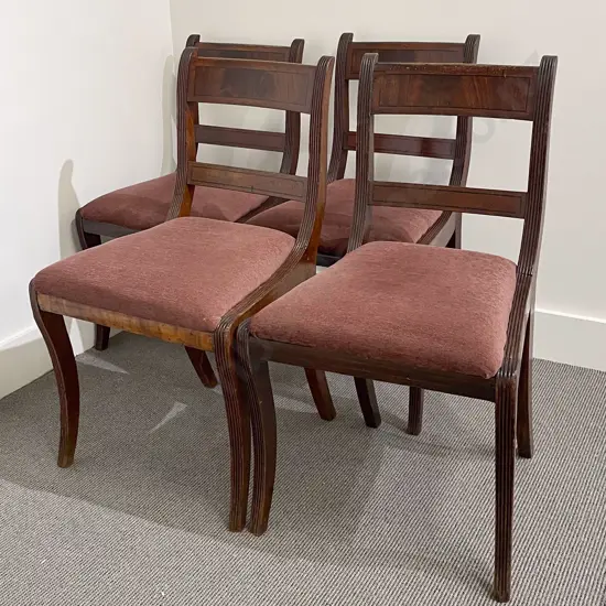 Set of Four Regency Mahogany Dining Chairs