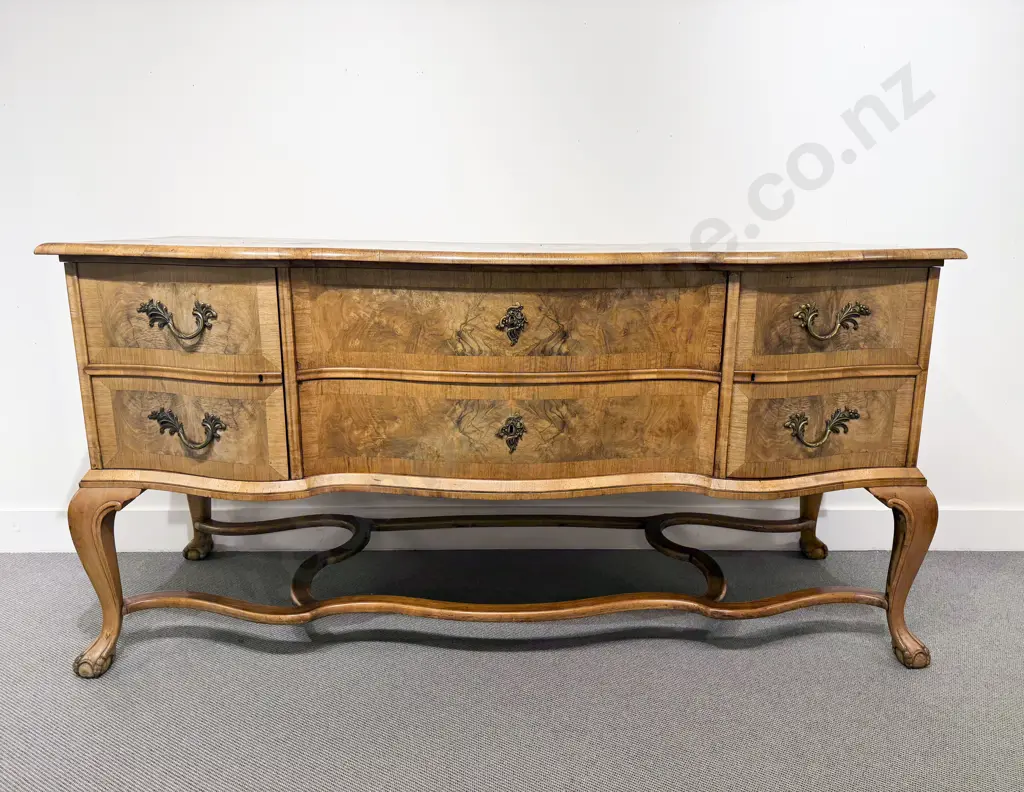 Early to Mid C20th European Figured Walnut Sideboard Image 1++
