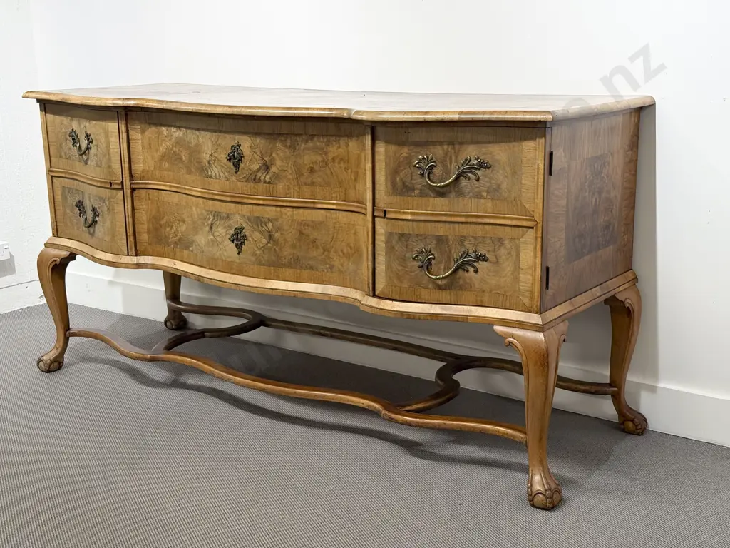 Early to Mid C20th European Figured Walnut Sideboard Image 1++