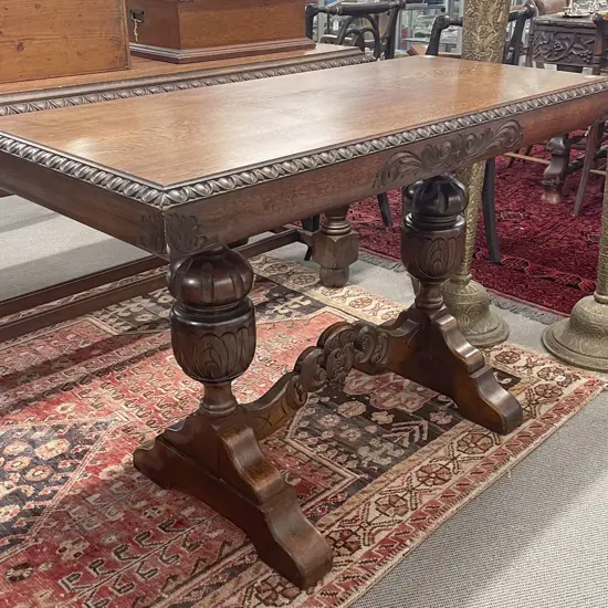 C17th Style Oak Rectangular Hall Table