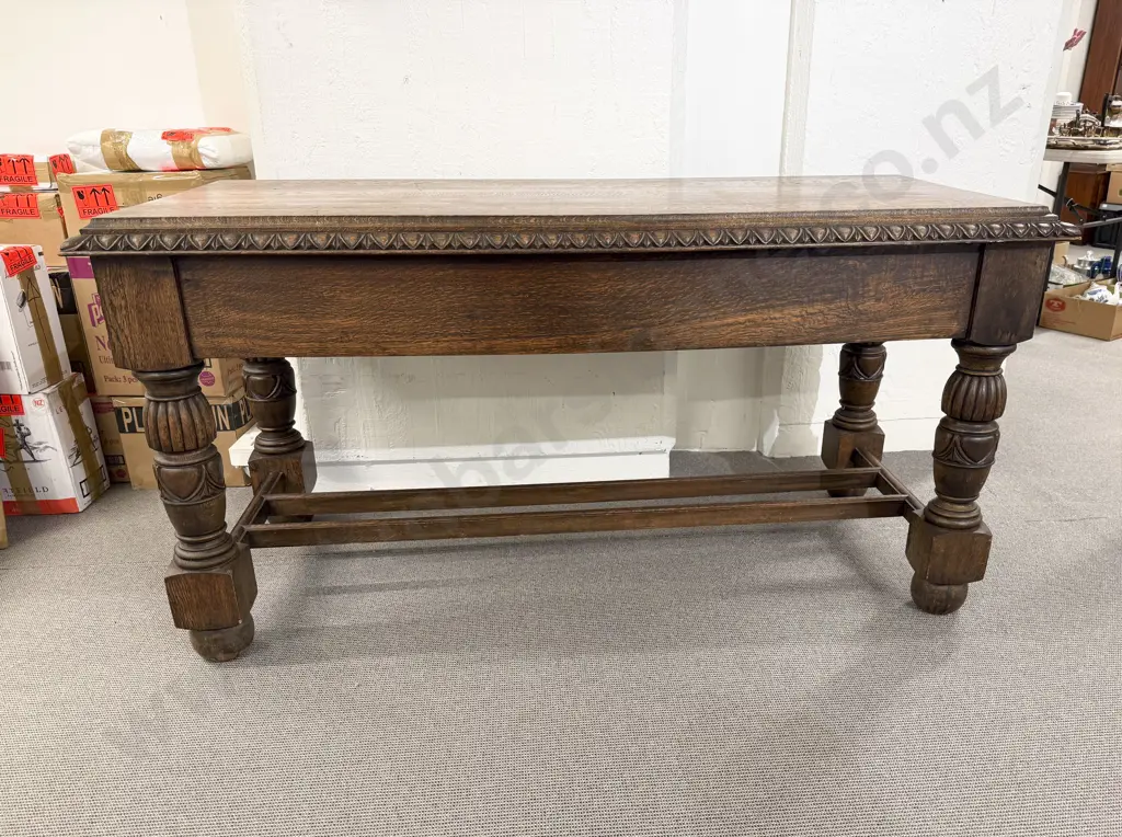 C17th Style Oak Rectangular Centre Table Image 1++