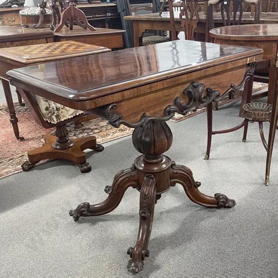 Vict Rosewood Foldover Card Table