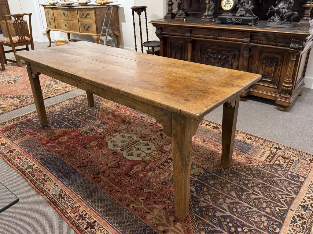 An Attractive Early C19th French Provincial Fruitwood Farmhouse Table Image 1++