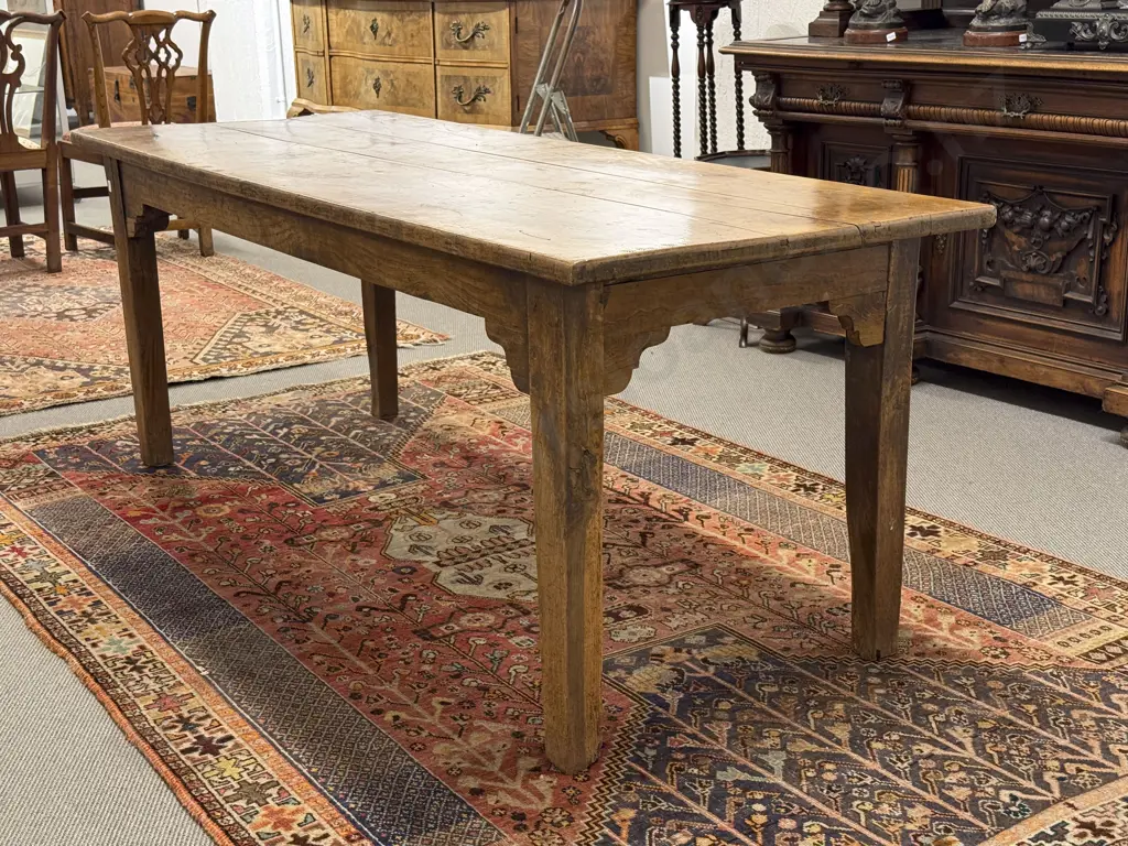 An Attractive Early C19th French Provincial Fruitwood Farmhouse Table Image 1++