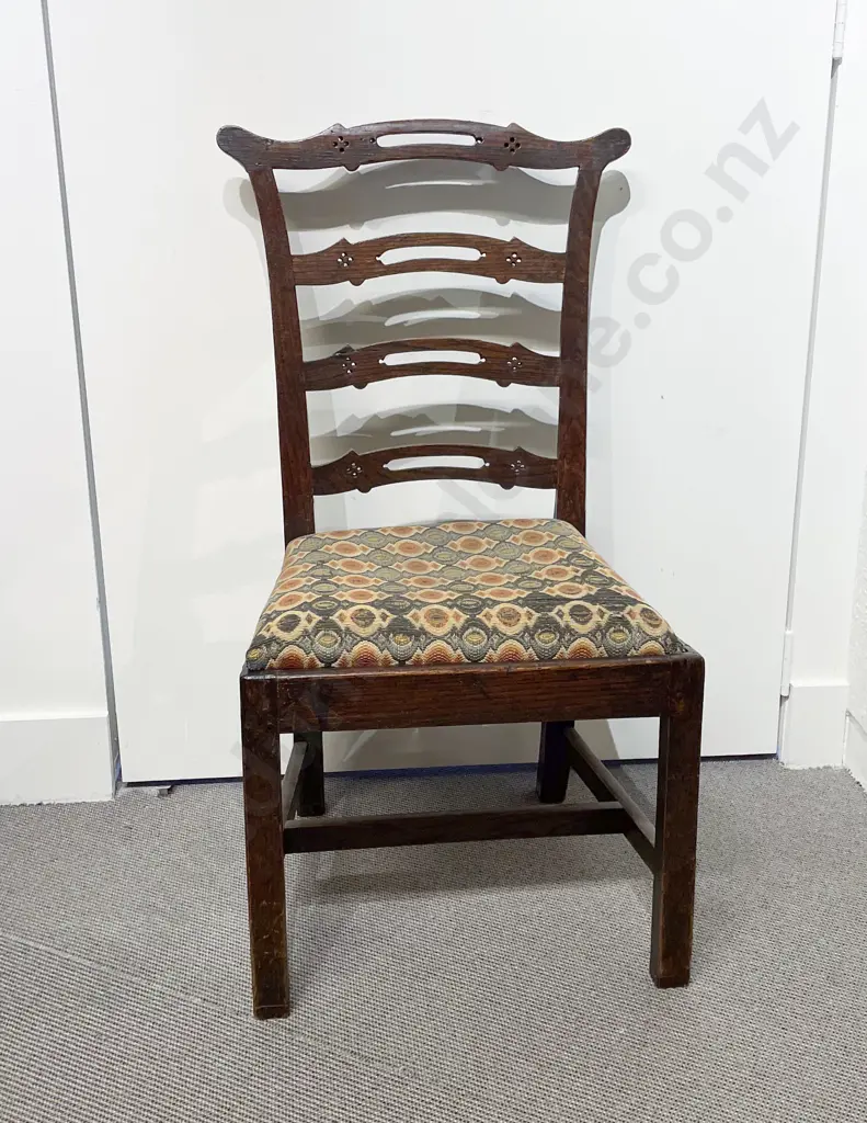 Geo III Oak Ladder Back Dining Chair Image 1++