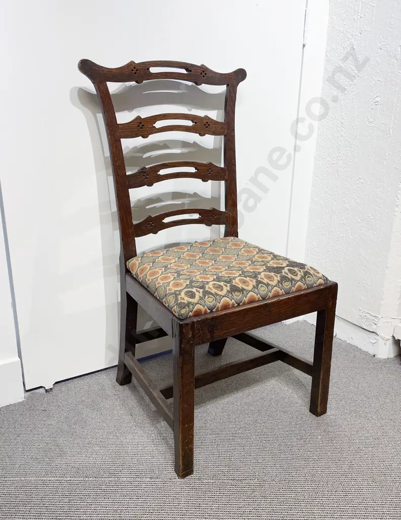 Geo III Oak Ladder Back Dining Chair Image 1++