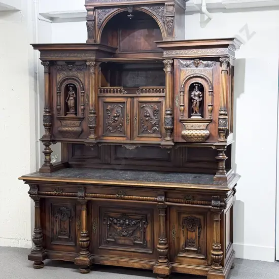 Late C19th European Walnut Sideboard in the Baroque Style