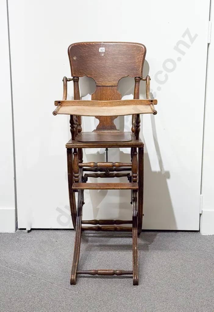 Edwardian Oak Child's Highchair Image 1++