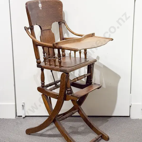 Edwardian Oak Child's Highchair