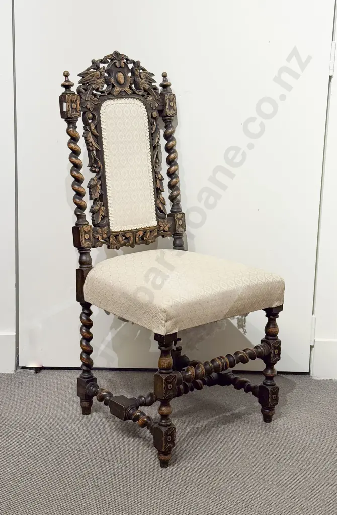 Late Vict Oak Hall Chair Image 1++
