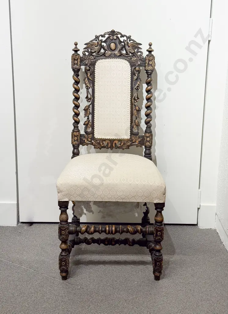 Late Vict Oak Hall Chair Image 1++