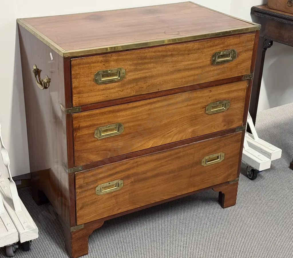 Geo III Style Mahogany Campaign Chest Image 1++