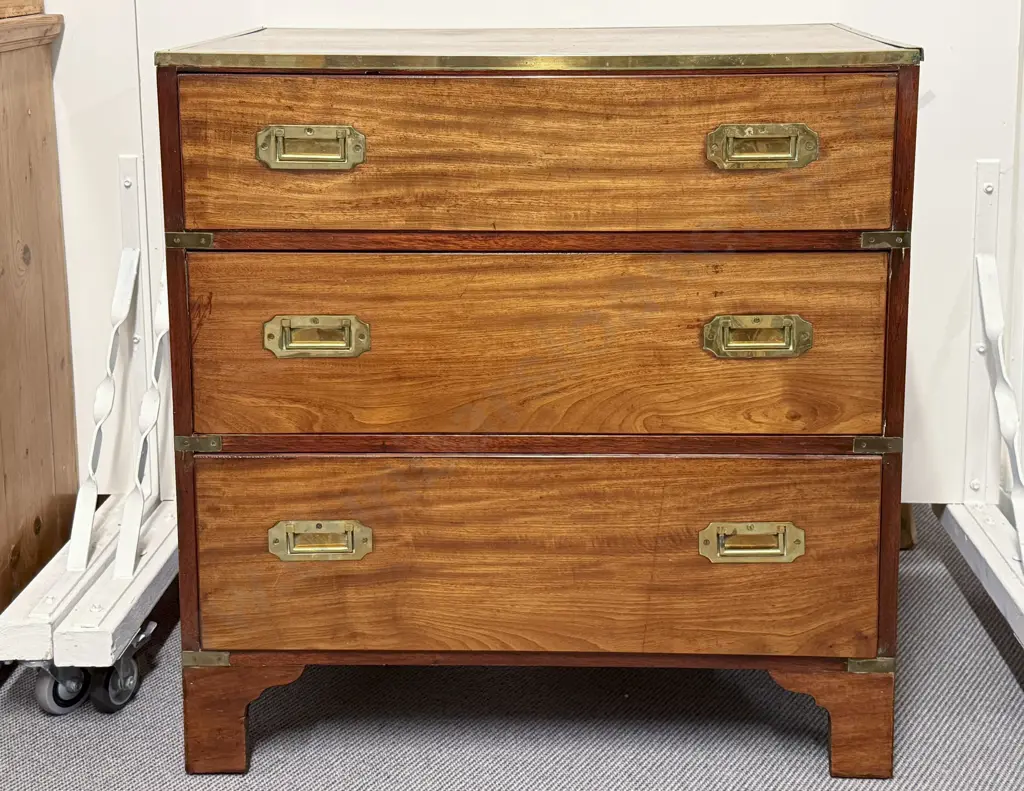 Geo III Style Mahogany Campaign Chest Image 1++