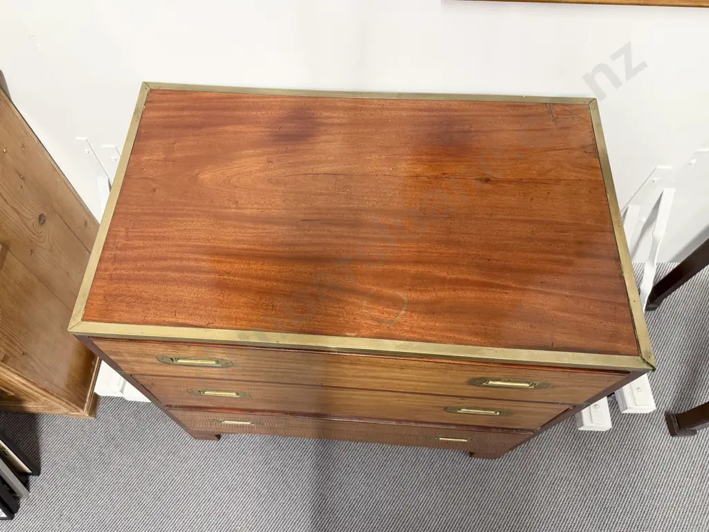 Geo III Style Mahogany Campaign Chest Image 1++