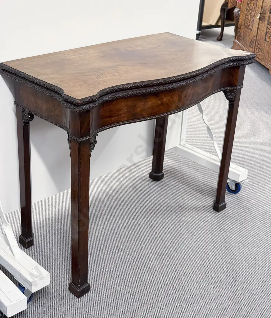 Geo III Mahogany Foldover Card Table Image 1++