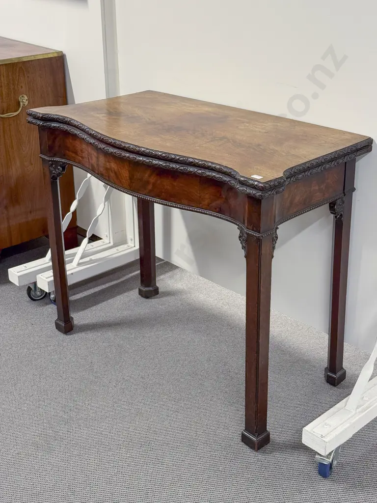Geo III Mahogany Foldover Card Table Image 1++