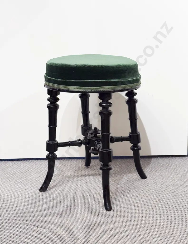 Vict Ebonised Piano Stool Image 1++