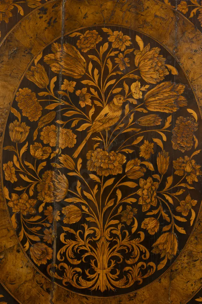 A Superb William & Mary Walnut Fruitwood & Marquetry Cabinet on Stand c1690 Image 1++