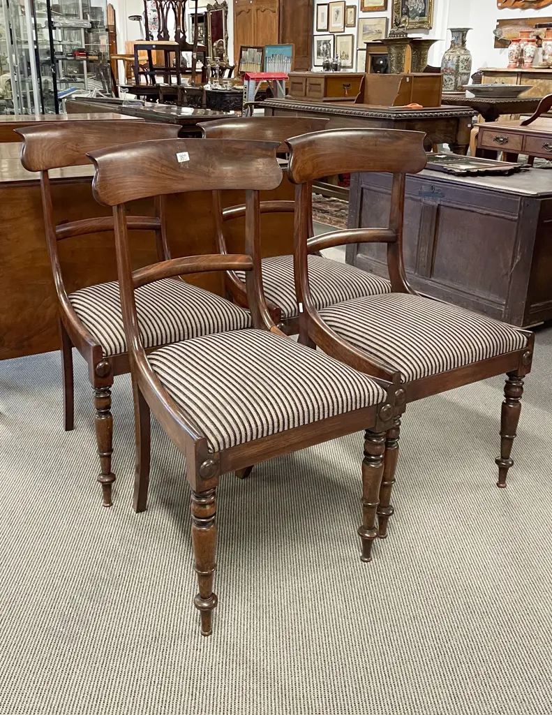 Set of Four WM IV Mahogany Dining Chairs Image 1++