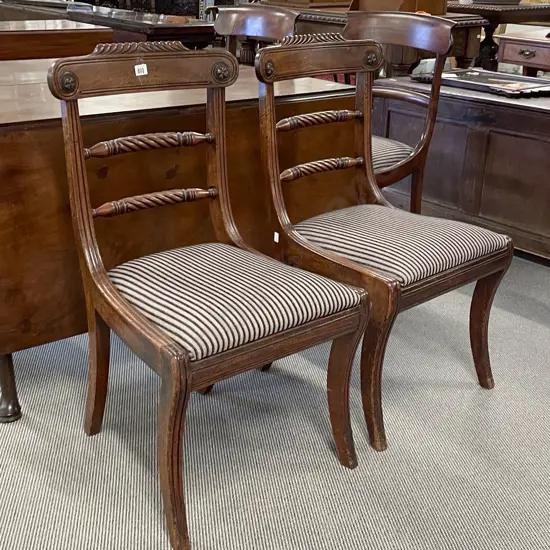A Pair of Regency Mahogany Dining Chairs