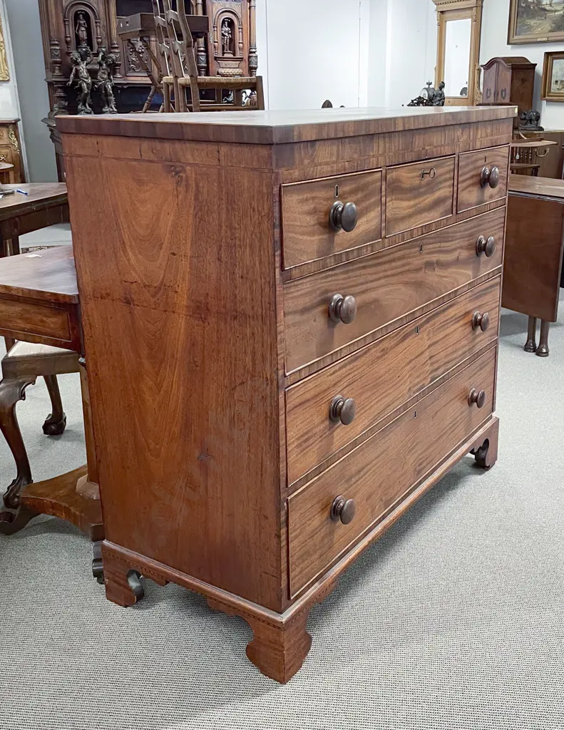 Regency Mahogany & Inlaid Flat Front Chest Image 1++