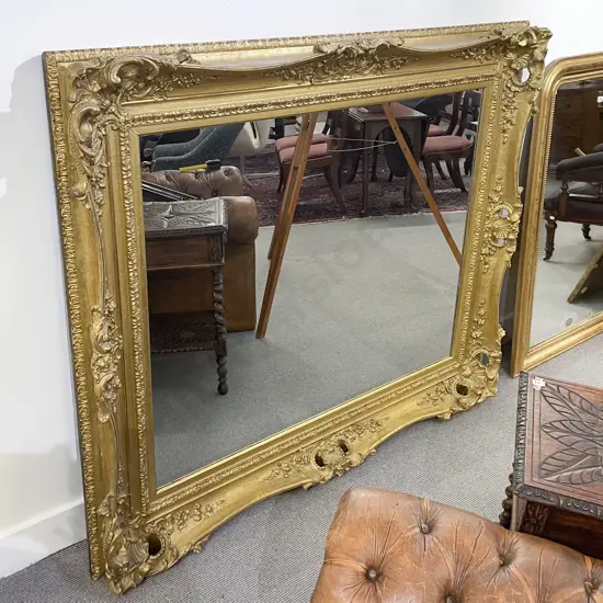 Large Vict Gilt Framed Wall Mirror