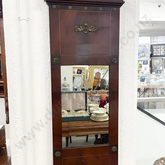 C19th Mahogany Empire Revival Wall Mirror
