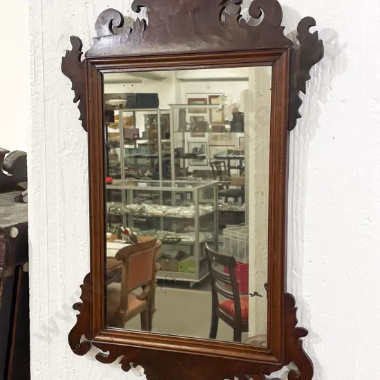 Geo III Mahogany Fretwork Wall Mirror