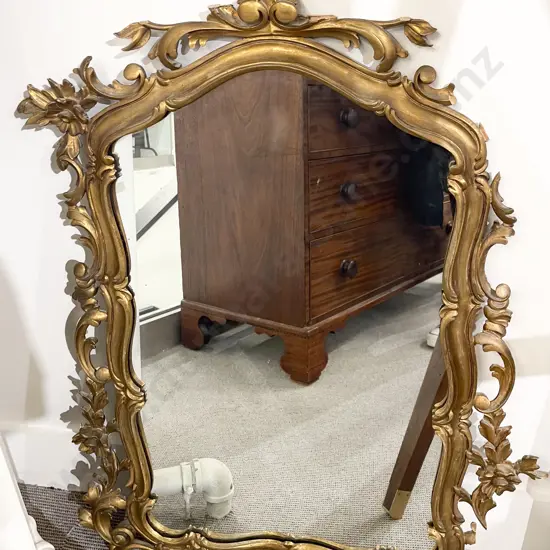 Late C18th French Gilt Wood Wall Mirror
