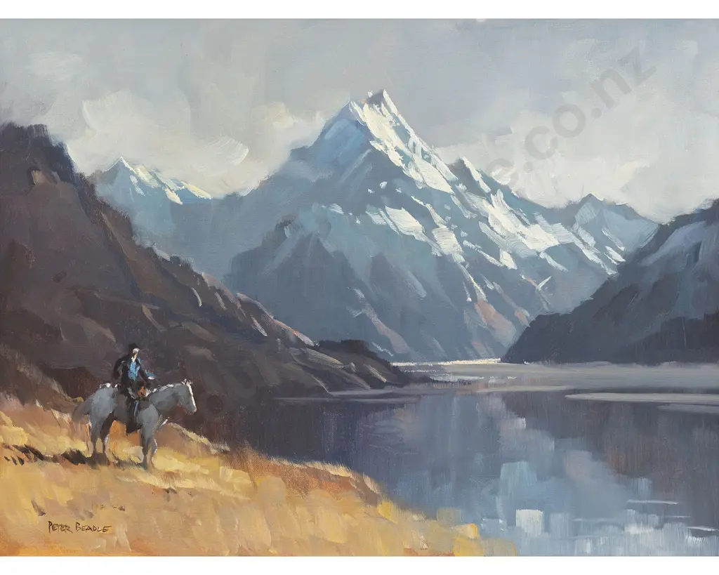 Peter Beadle - Gathering Storm - Mt Cook and Lake Pukaki Image 1++