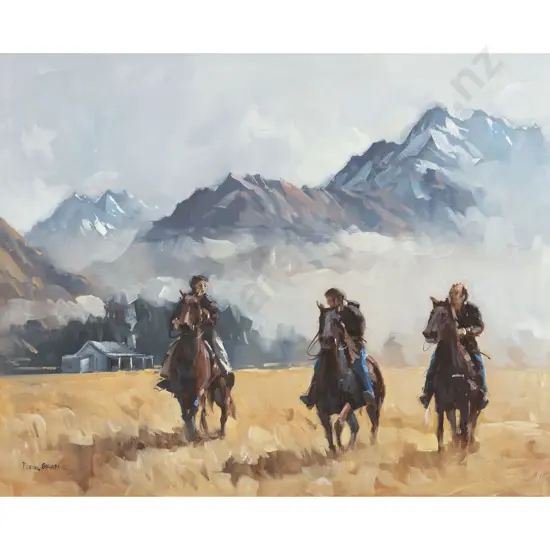 Peter Beadle - Musterers - Early Morning near Mt Nicholas Station