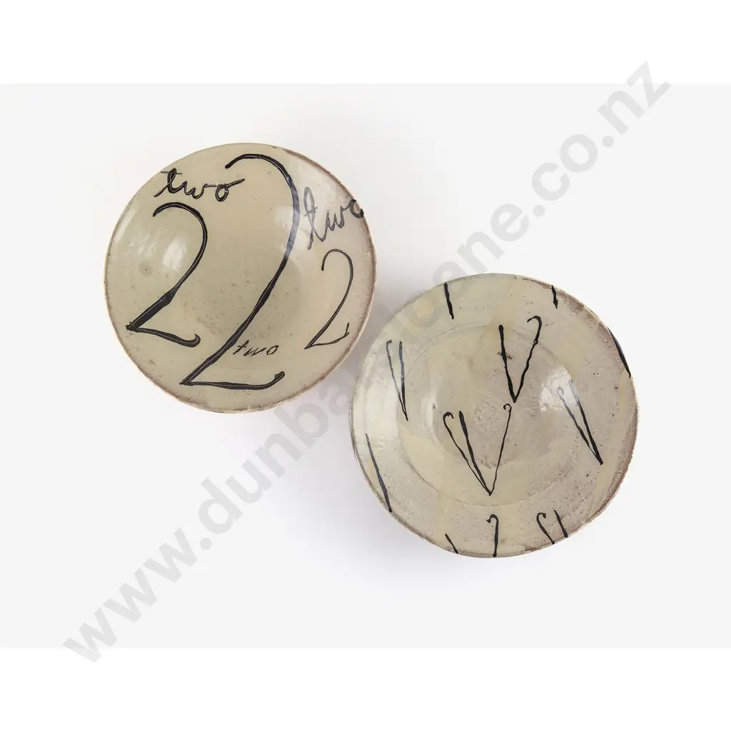 Two Martin Poppelwell Glazed Terracotta Bowls Image 1++